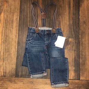 Boys jeans with suspenders.